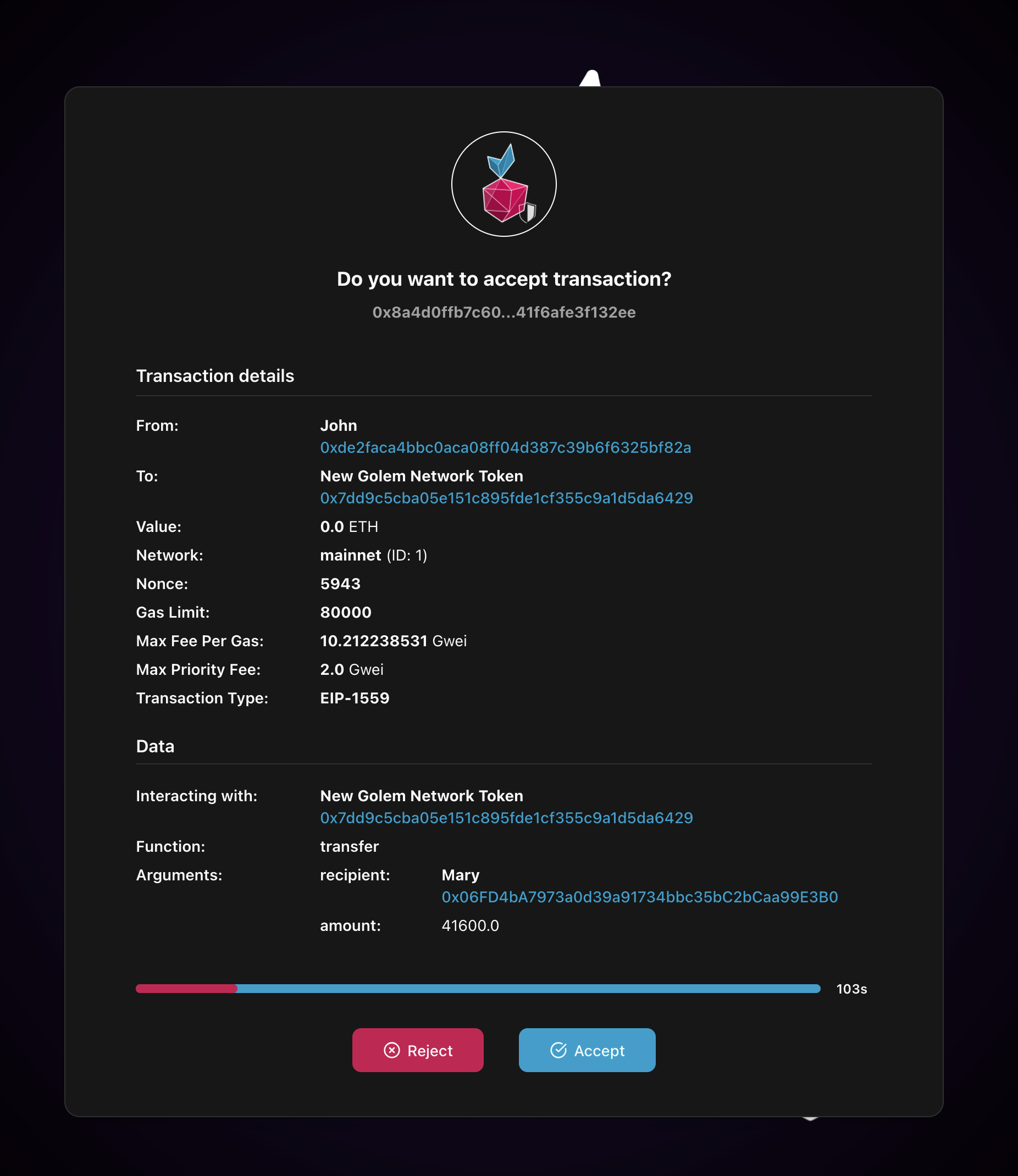 Transaction Details View